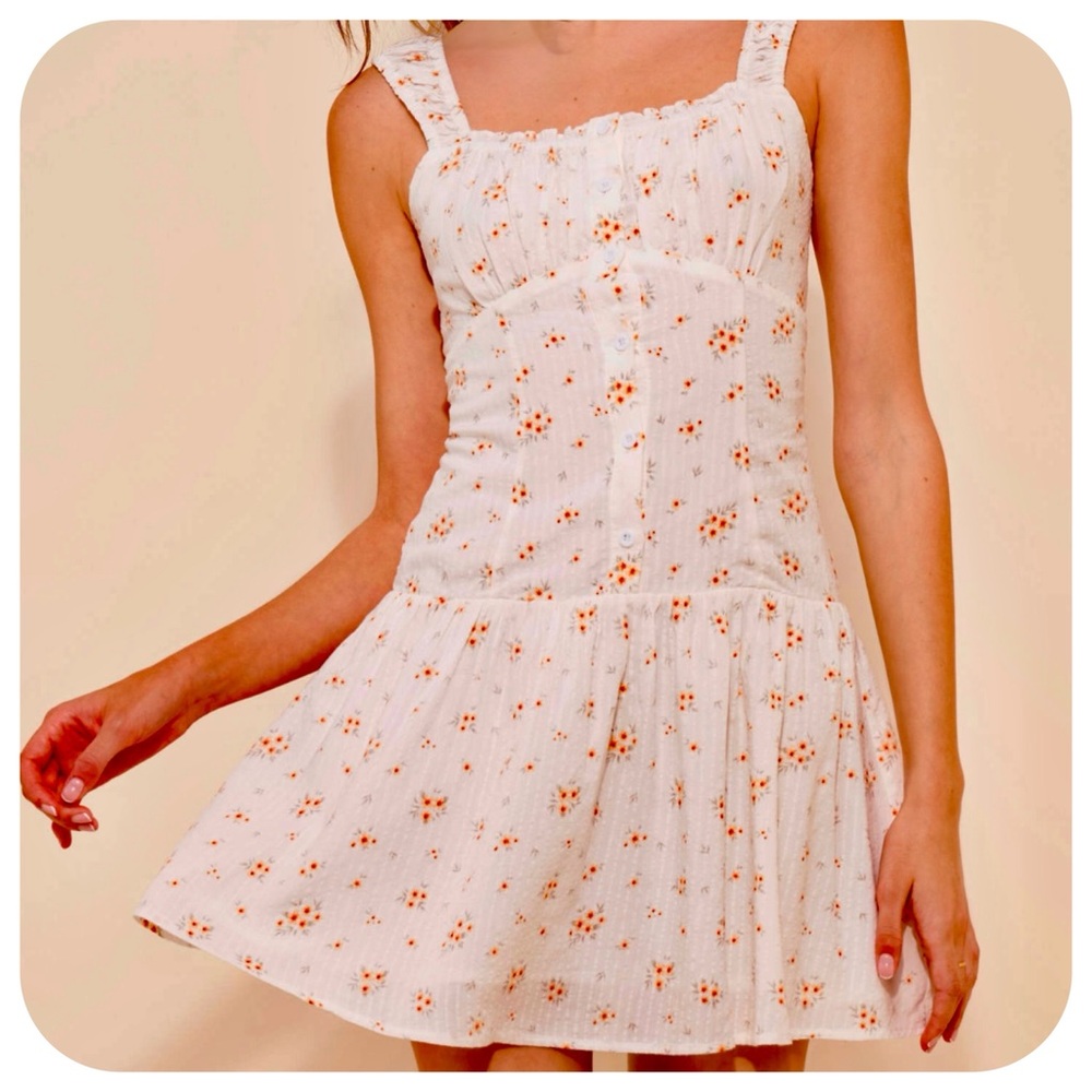 Floral Drop Waist Mini Dress, XL - BNWOT